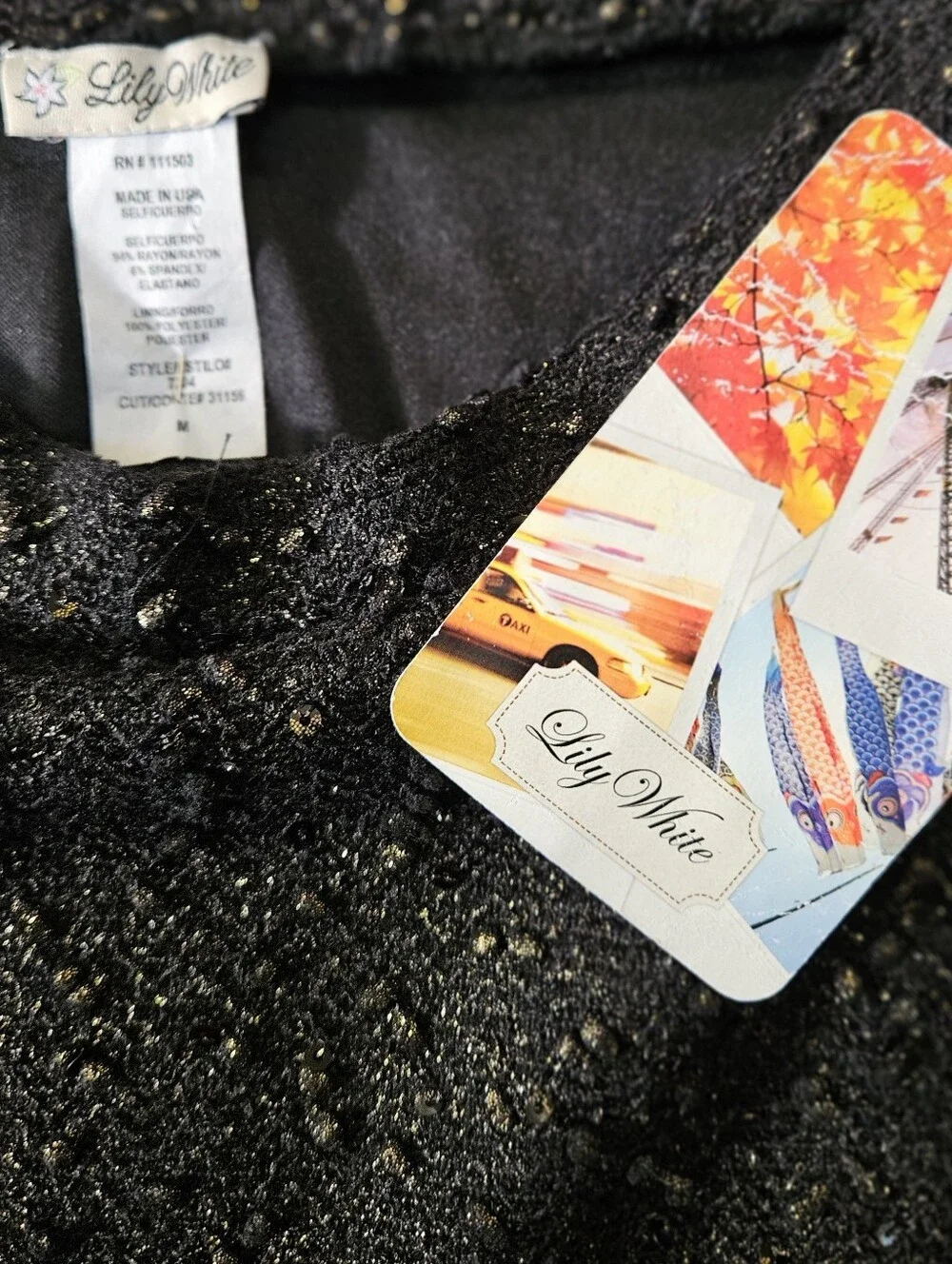 Lily White Black Sequin Flared Skirt New Tags Attached
